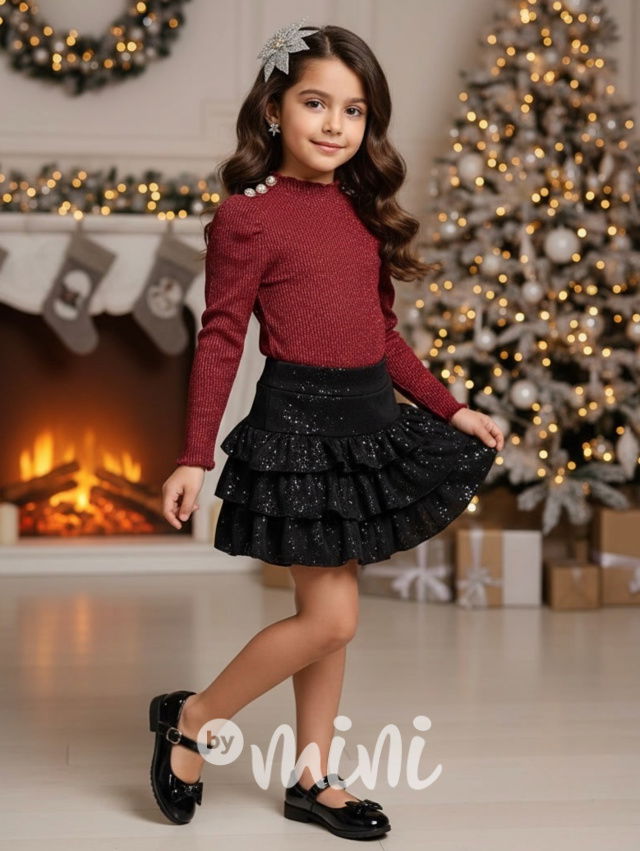 Vrstvená sukně GLOW černá