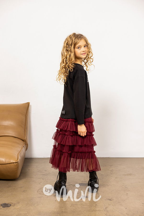 Mash Mnie midi tylová sukně bordo