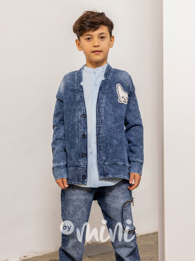 Mash Mnie soft denim kardigan WOLF