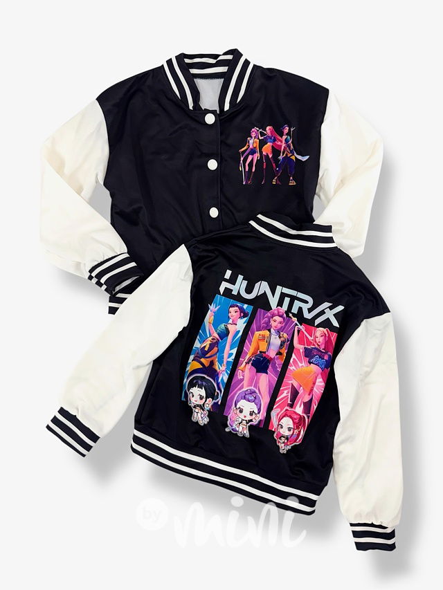 Huntrix baseball mikina black/white