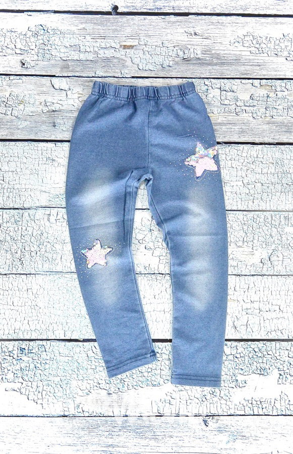 Jeans legíny s přetáčecími flitry