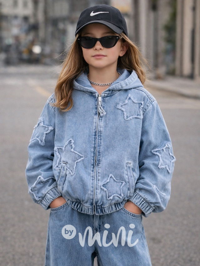 Soft denim mikinová bunda STARS