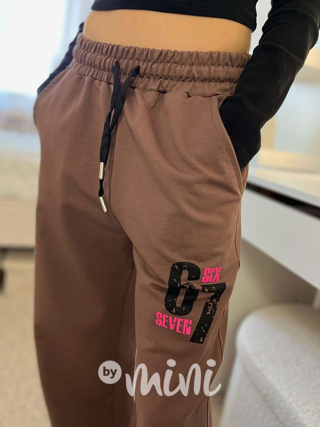 Lounge Six Seven volné tepláky hnědé