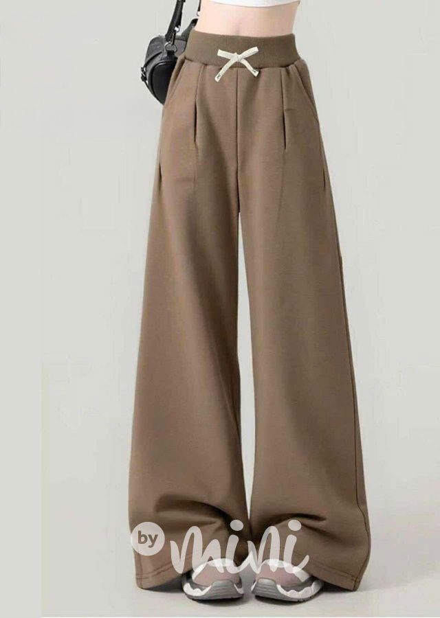 Široké relax tepláky béžové