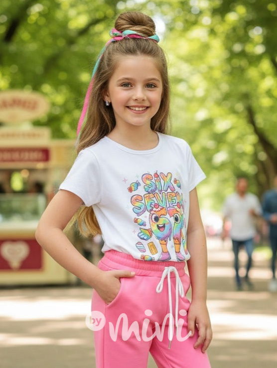 Six Seven triko candy bílé