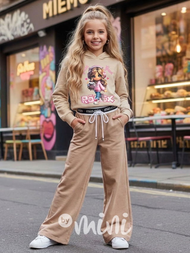 Široké relax kalhoty MIA cappuccino