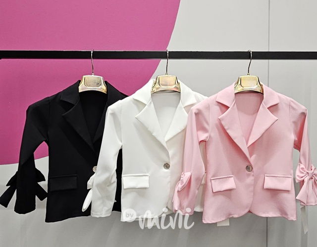 Mašličkové sako bílé