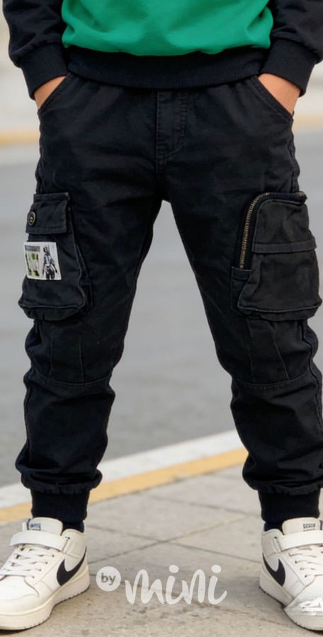 Cargo kalhoty s páskem antracit