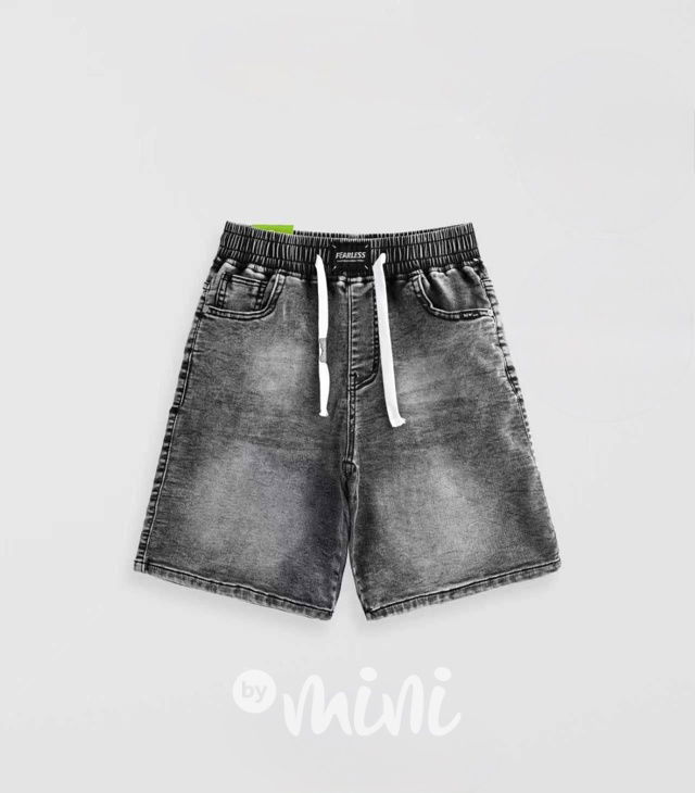 Baggy soft denim kraťasy dark