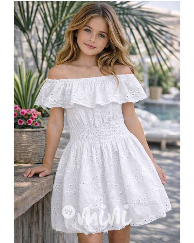 Letní bílé madeira šaty