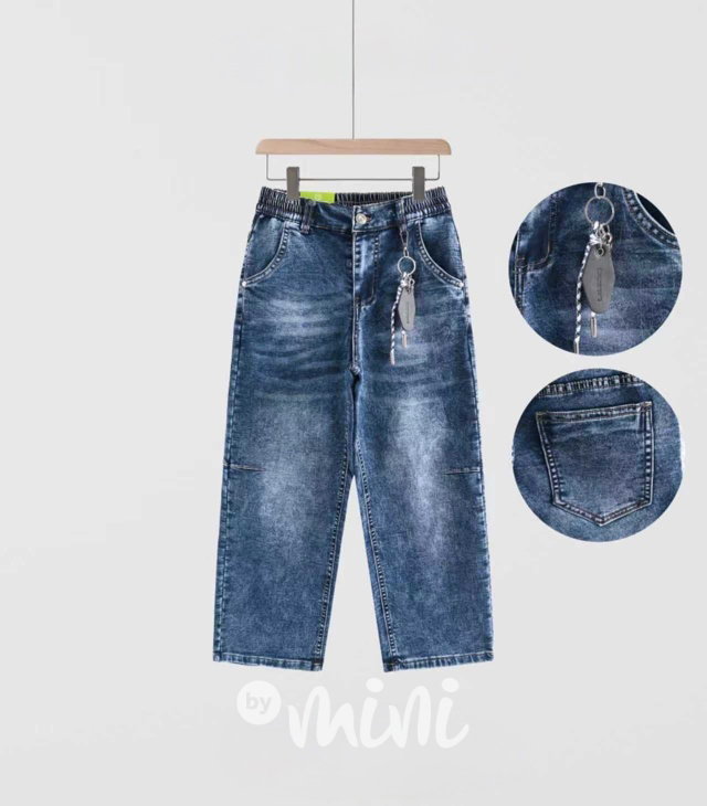 Soft denim baggy s karabinou