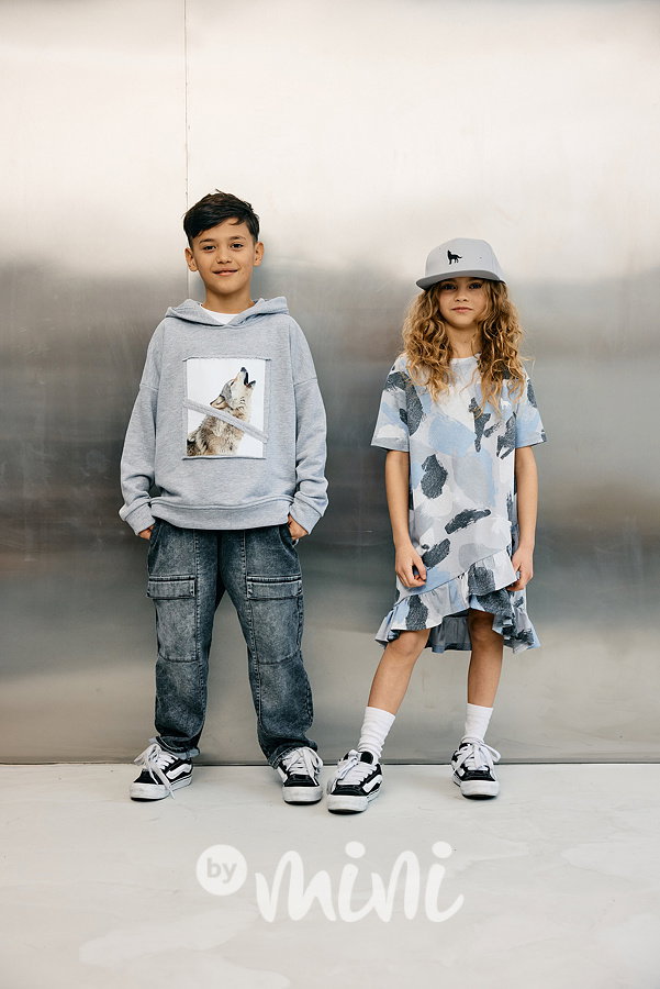 Mash Mnie hoodie mikina WOLF šedá