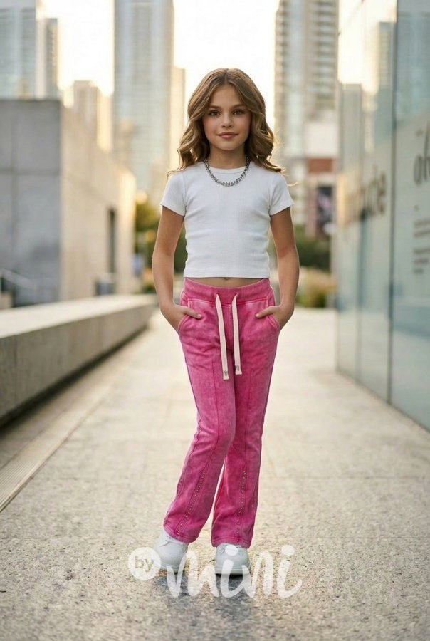 Acid wash pink zvonáče s kamínky