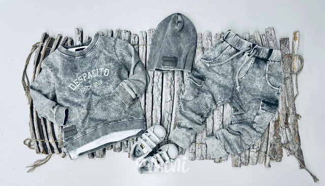 Despacito acid wash mikina grey