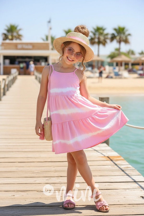 Letní beach šaty růžové