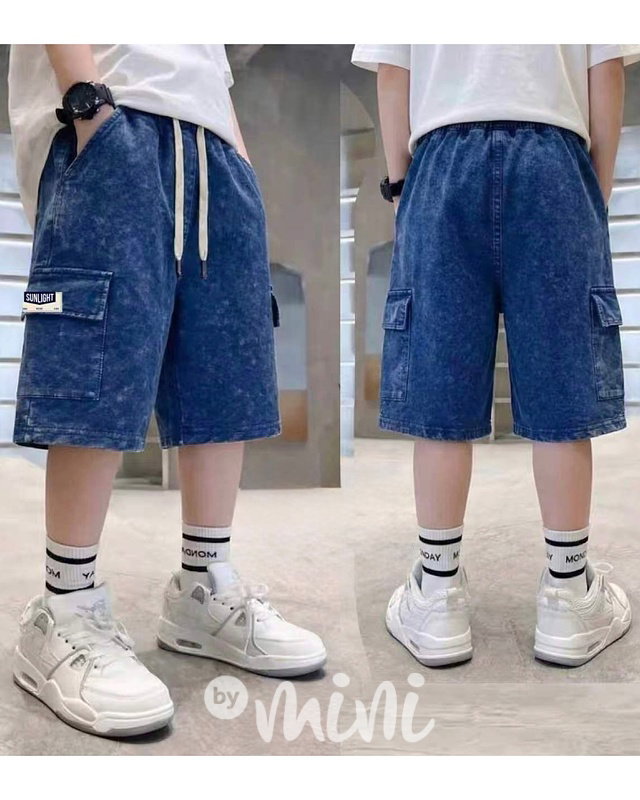 Soft denim baggy kapsáčové kraťasy