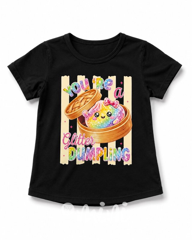 Squishy dumpling triko GLITTER černé