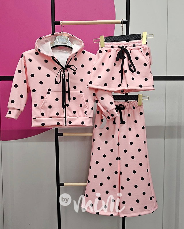 3-dílný puntíkatý set PINK
