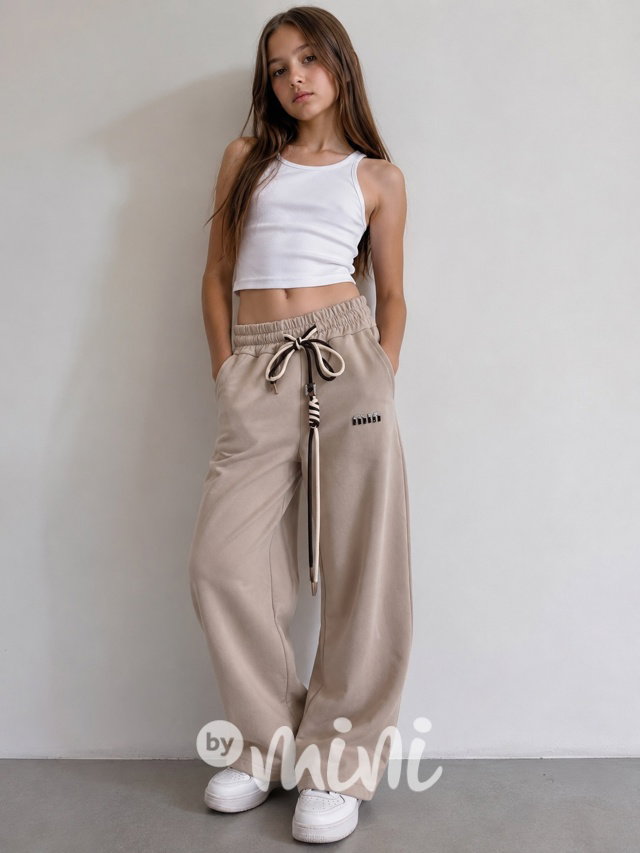 PREMIUM široké kalhoty MIA beige