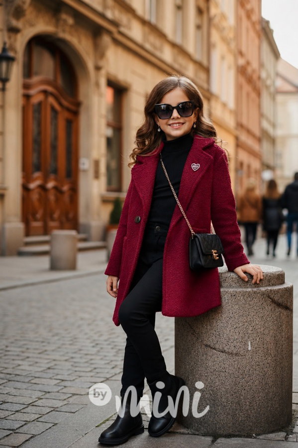 Alpaka kabátek MIU burgundy