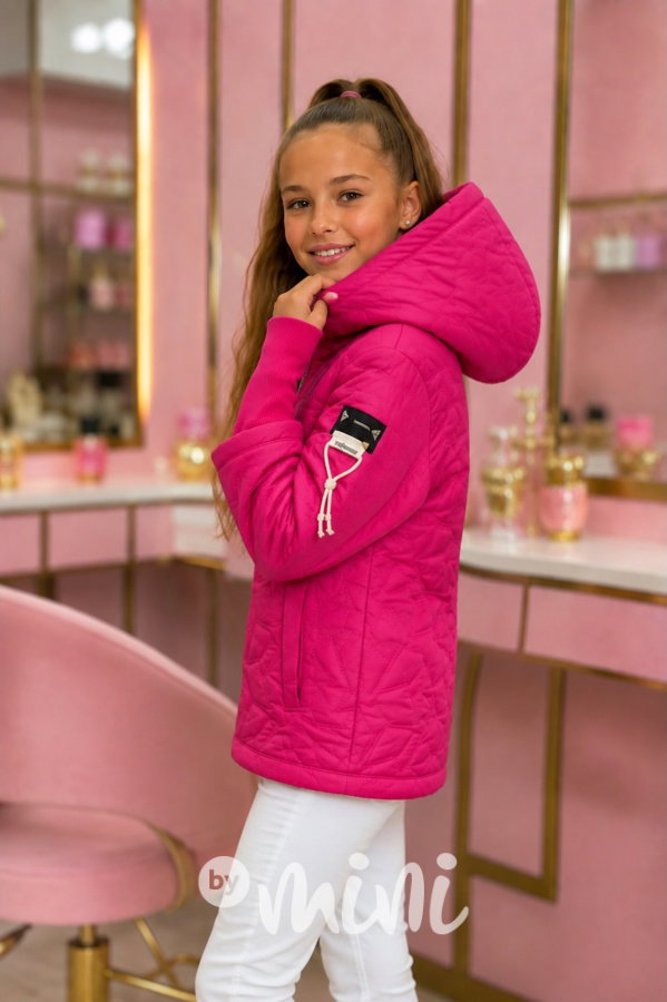 PREMIUM STAR podzimní bunda s dlouhými náplety FUCHSIA