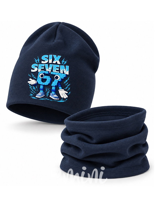 Six Seven čepice + nákrčník modrá