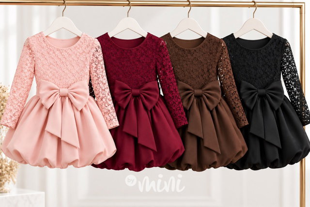 Sváteční šaty Elegance bow mocca