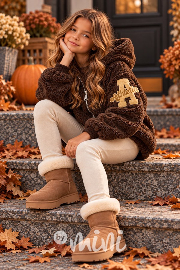 Teddy mikina college chocolate