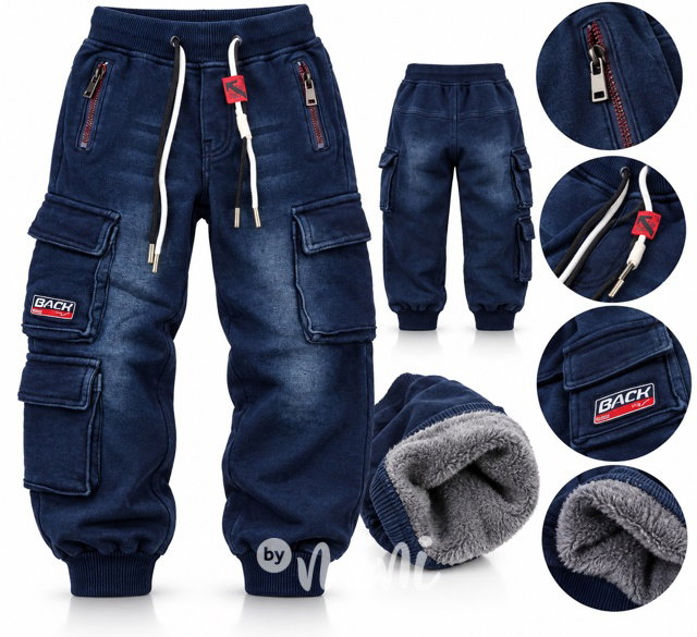 Super thermo soft denim kapsáče blue/red