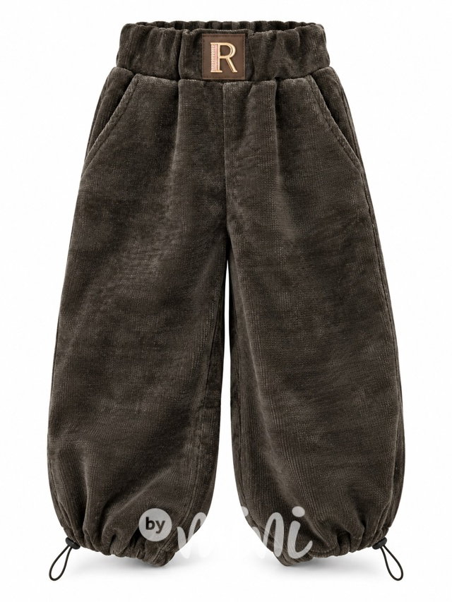 Manšestrové barrel kalhoty hnědé