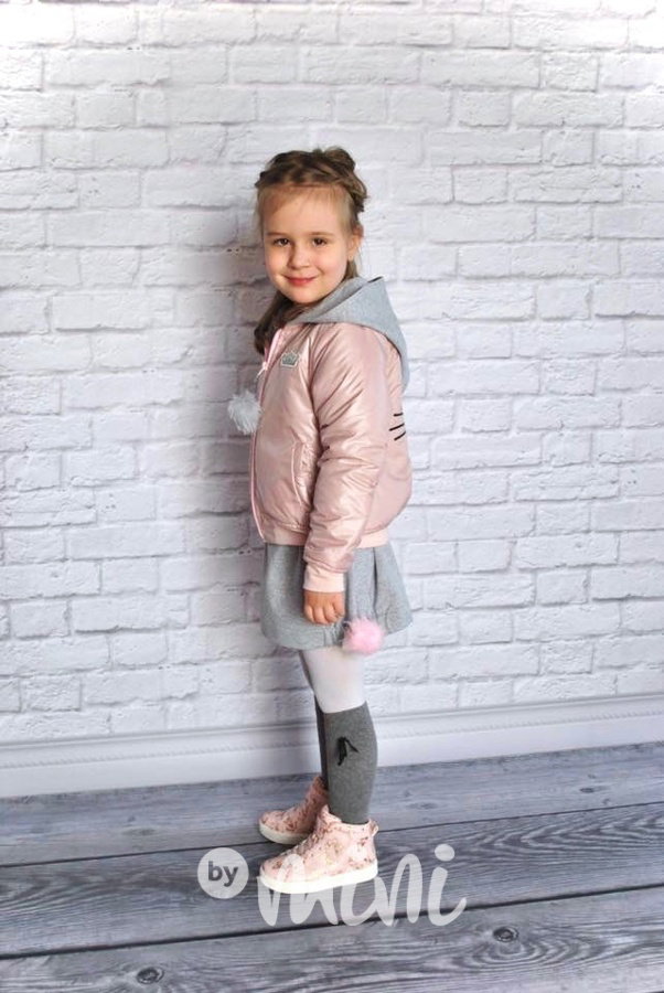 Přechodová bunda králíček pink