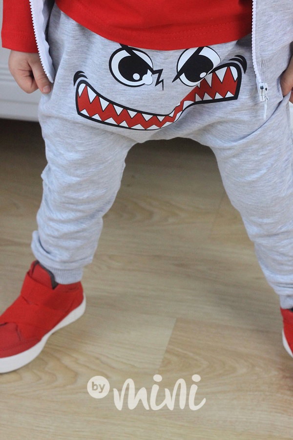 ANGRY face baggy tepláčky šedé