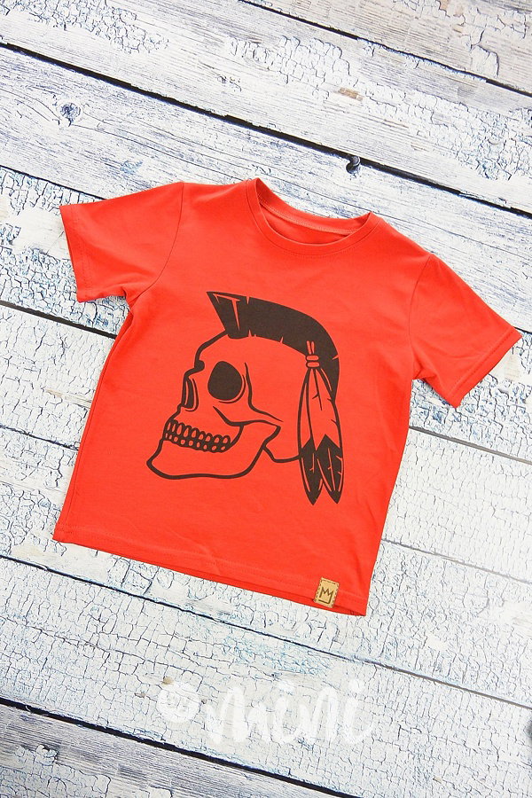 Punk skull triko red