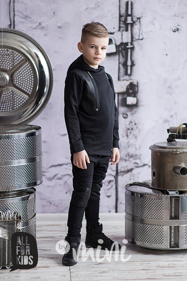 Černá leather souprava