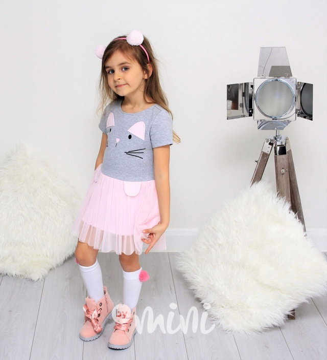 Summer cat dress pink