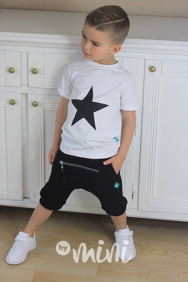 Black baggy shorts zip