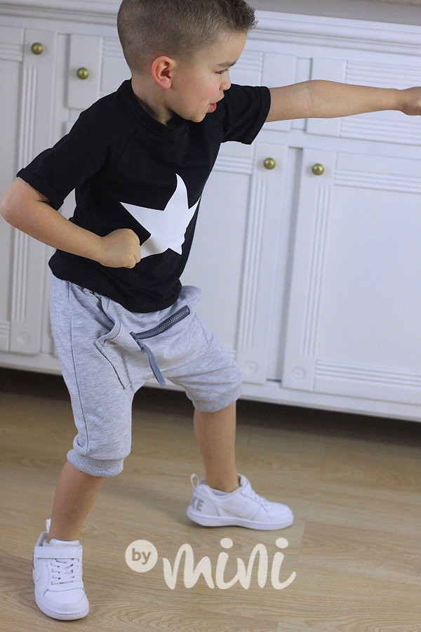 Grey baggy shorts zip