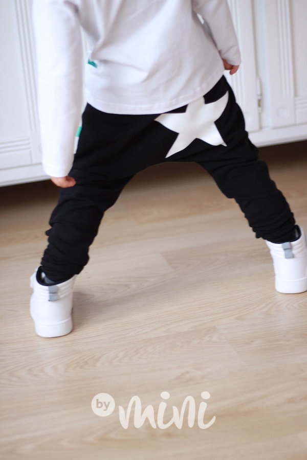 Star black baggy tepláčky