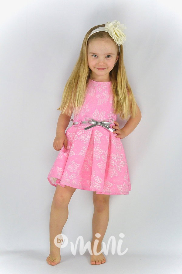 Luxury dress pink lace