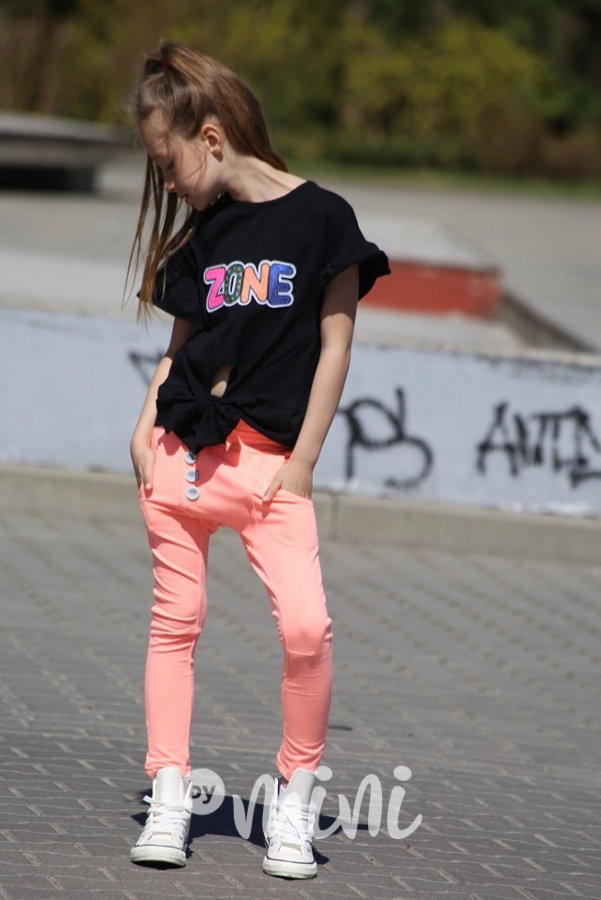 Neon oranž basic slim baggy tepláčky