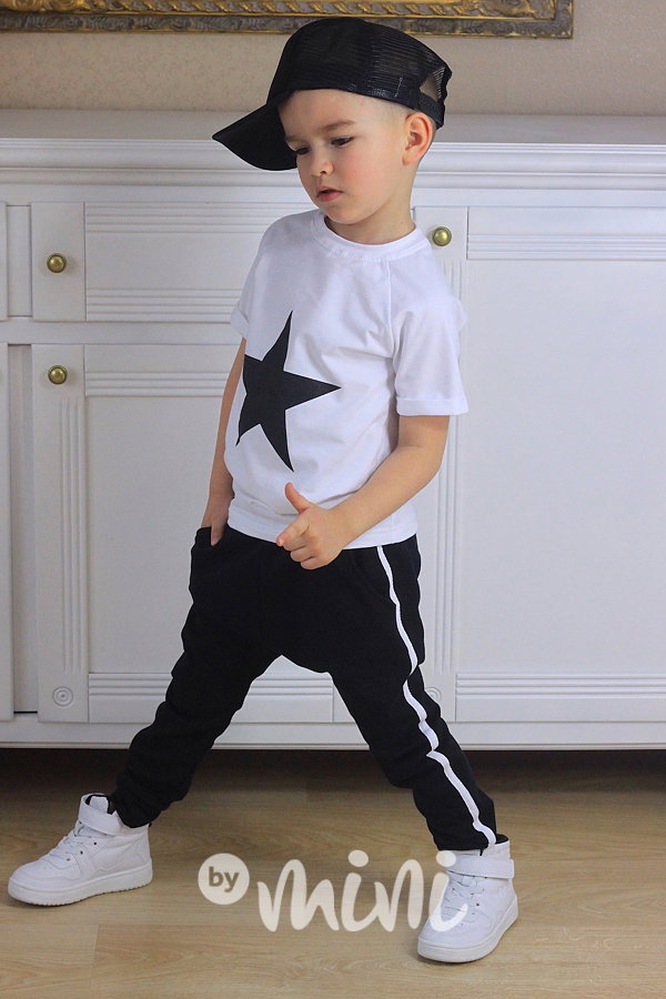 Černé baggy tepláčky lampas