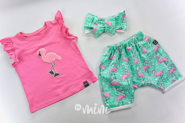 3ks Flamingo summer komplet pink