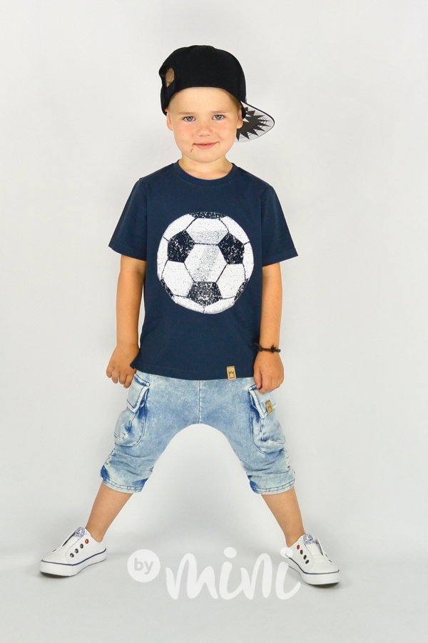 Football modré triko s přetáčecími flitry