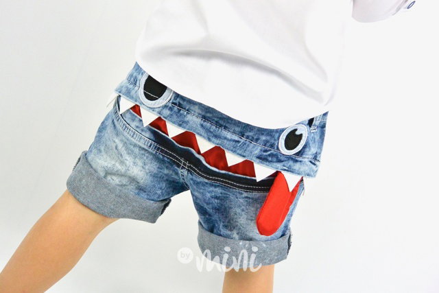 Jeans shorts Angry face