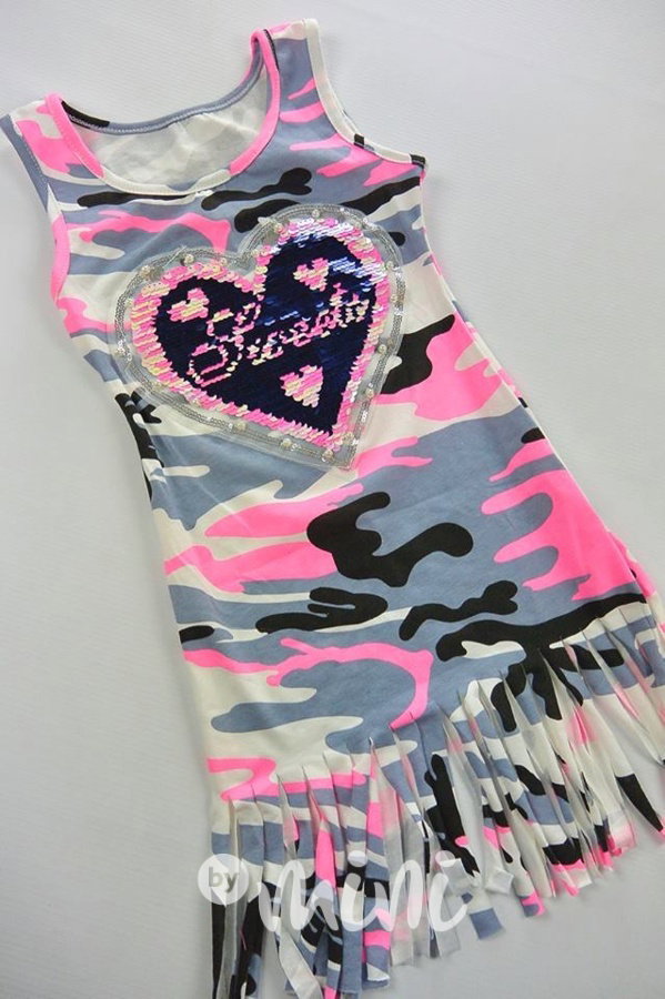Neon pink army šaty