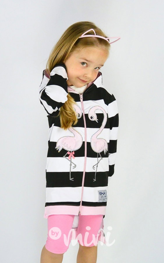 Pruhovaná Flamingo long mikina