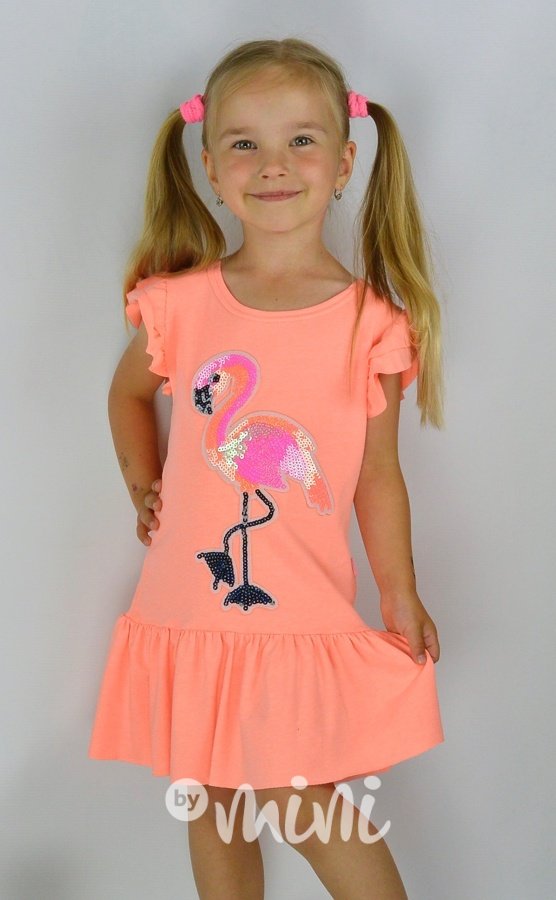 Neon oranžové šaty Flamingo