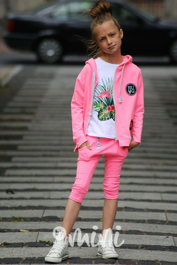 Neon pink atypická mikina