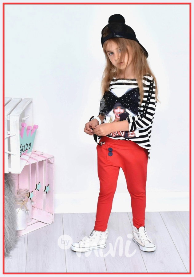 Red baggy kalhoty s laclem