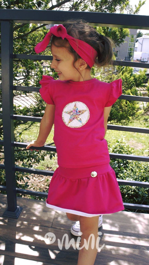 Little Miss malinový komplet flitry